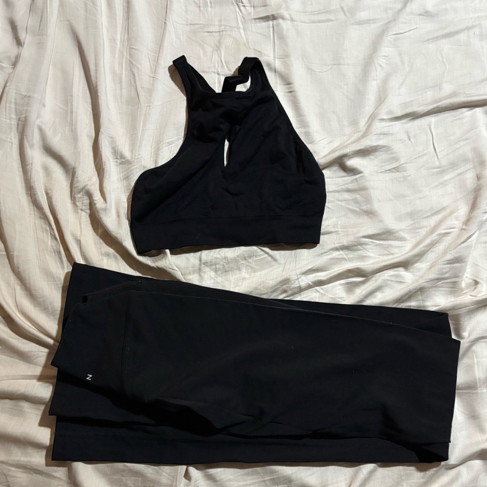 NVGTN Black Sport Bra and Flare Leggings